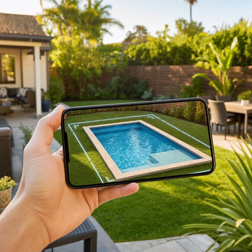 Visualize your new pool in your yard