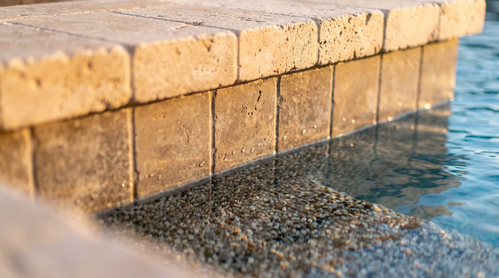Genuine Pebble Tec finish applied to a NEXA pool interior
