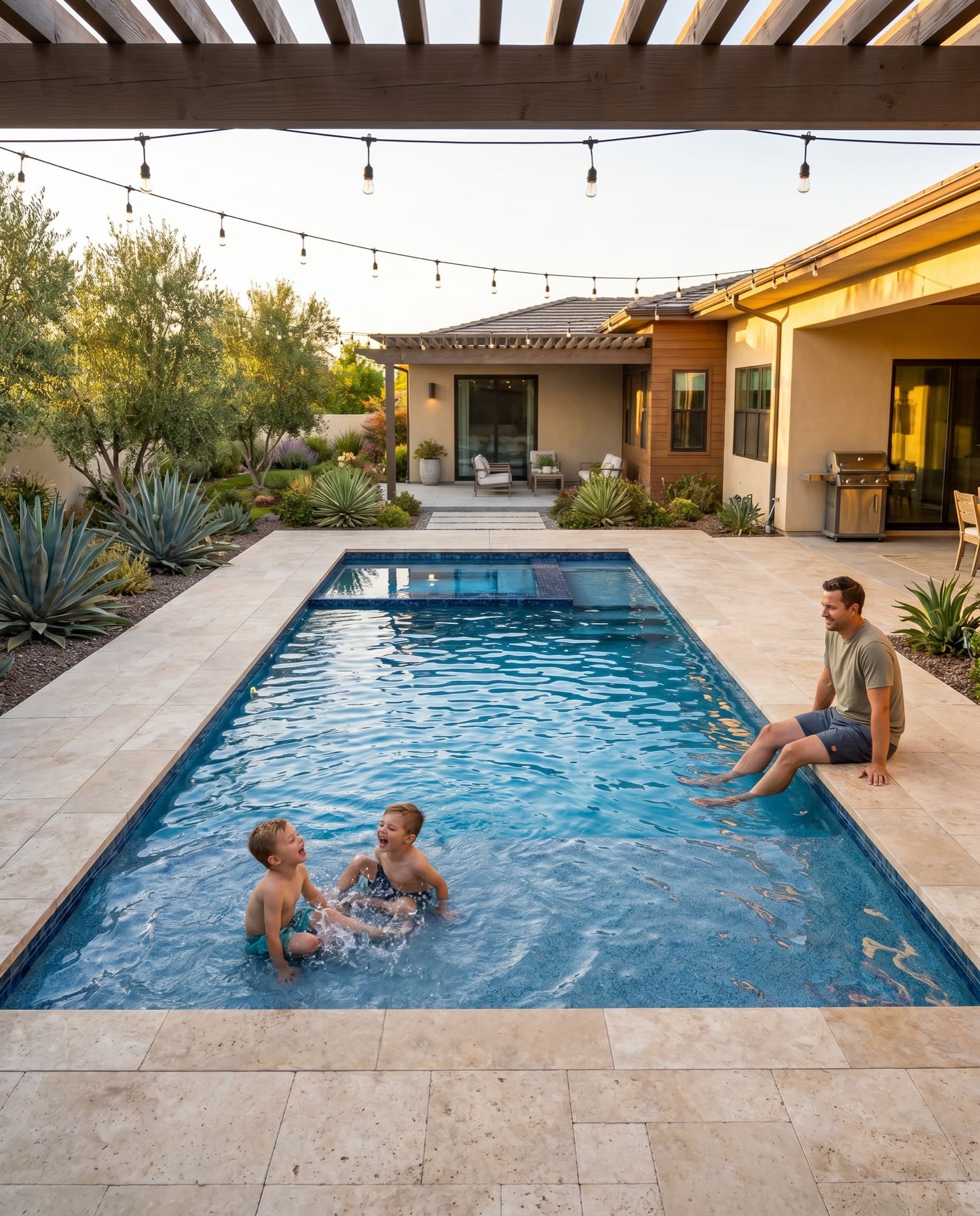 A NEXA Series inground pool on a bright Southern California afternoon