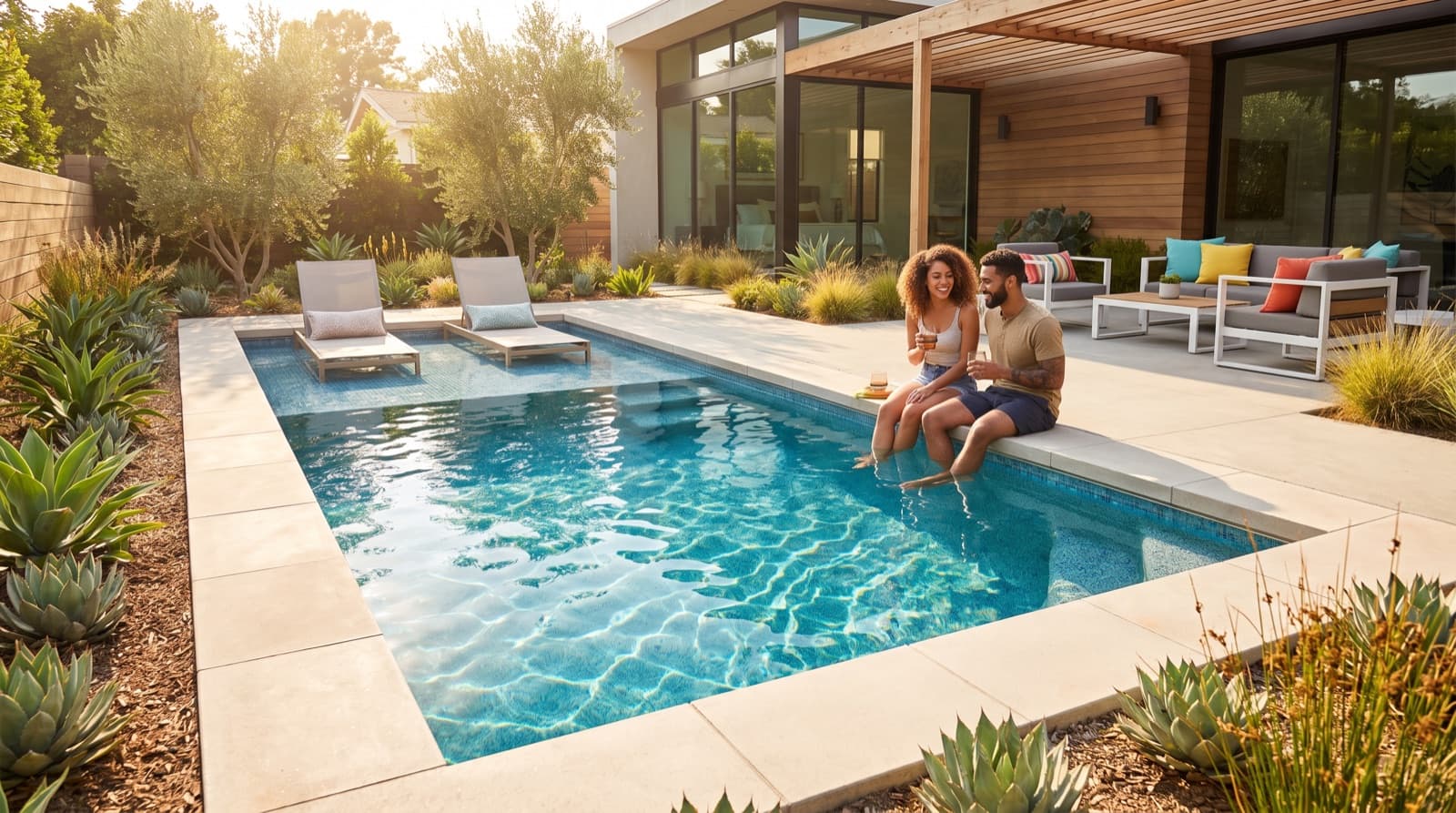 A small backyards pool by Timeless Pools — the NEXA 16